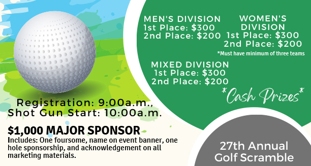 27th Annual Golf Scramble Event header